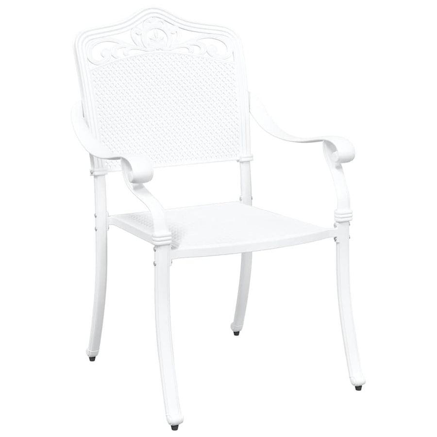 Garden Chair 2 pcs White Aluminium