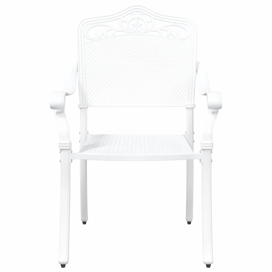 Garden Chair 2 pcs White Aluminium