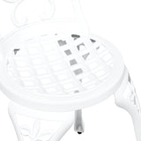 Garden Bistro Set 3 pcs White Aluminium - Extra Image