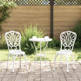 Garden Bistro Set 3 pcs White Aluminium