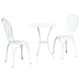 Garden Bistro Set 3 pcs White Aluminium - Front View