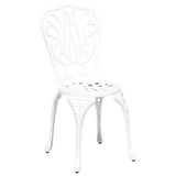 Garden Bistro Set 3 pcs White Aluminium - Top-Down View