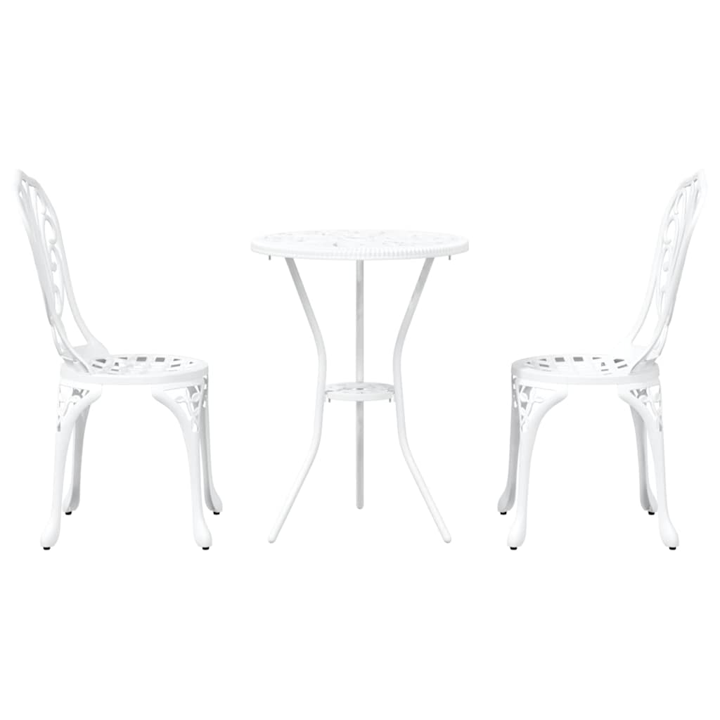 Garden Bistro Set 3 pcs White Aluminium