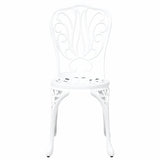 Garden Bistro Set 3 pcs White Aluminium - Close-Up Angle