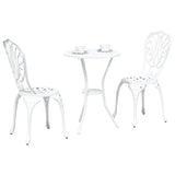 Garden Bistro Set 3 pcs White Aluminium - Side View