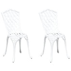 Garden Chair 2 pcs White Aluminium