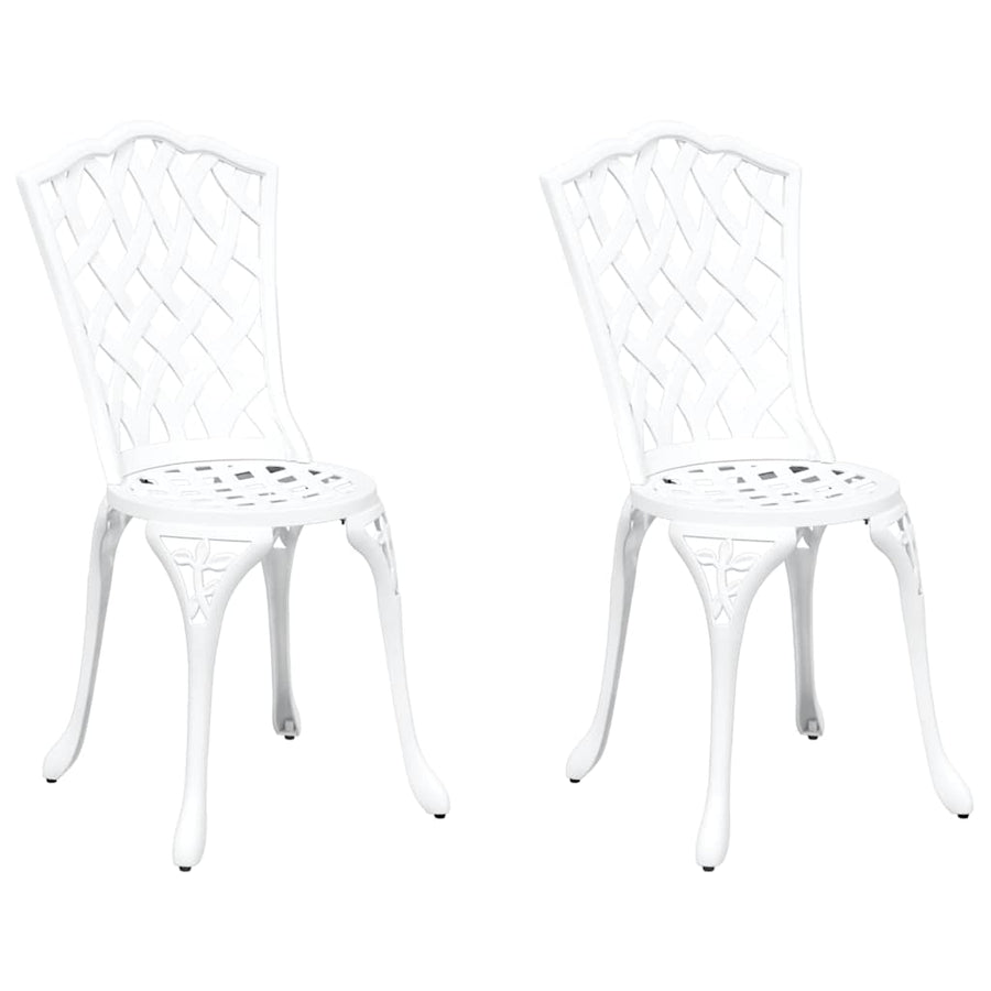 Garden Chair 2 pcs White Aluminium