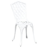 Garden Chair 2 pcs White 55 x 56.5 x 91cm Aluminium - Side View