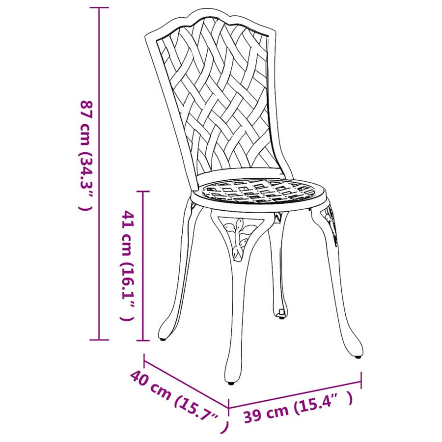 Garden Chair 2 pcs White Aluminium