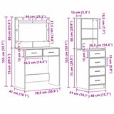 Dressing Table Brown 78.5 x 41 x 135 cm Engineered wood - Low Angle