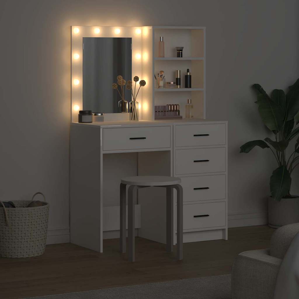 Dressing Table 2 pcs White 50 x 41 x 135 cm Engineered wood