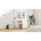 Dressing Table 2 pcs White 50 x 41 x 135 cm Engineered wood - Close-Up Angle