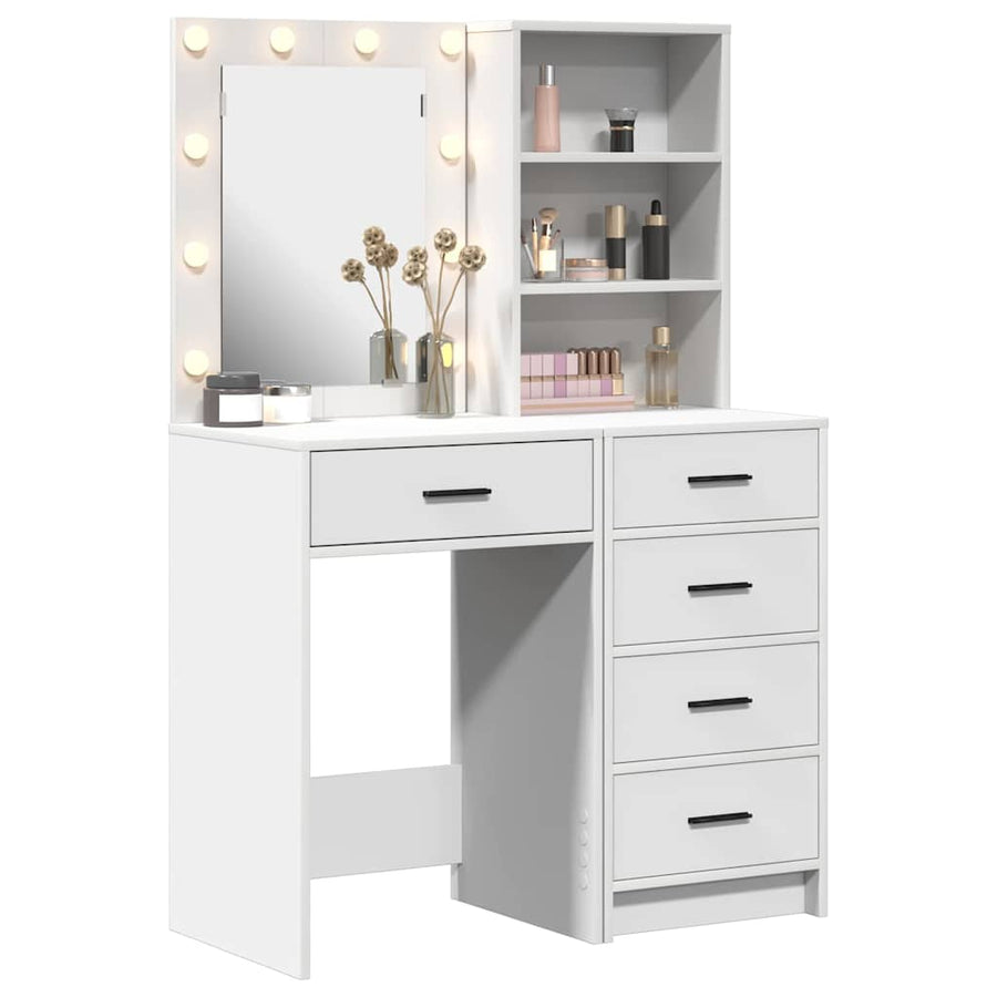 Dressing Table 2 pcs White 50 x 41 x 135 cm Engineered Wood