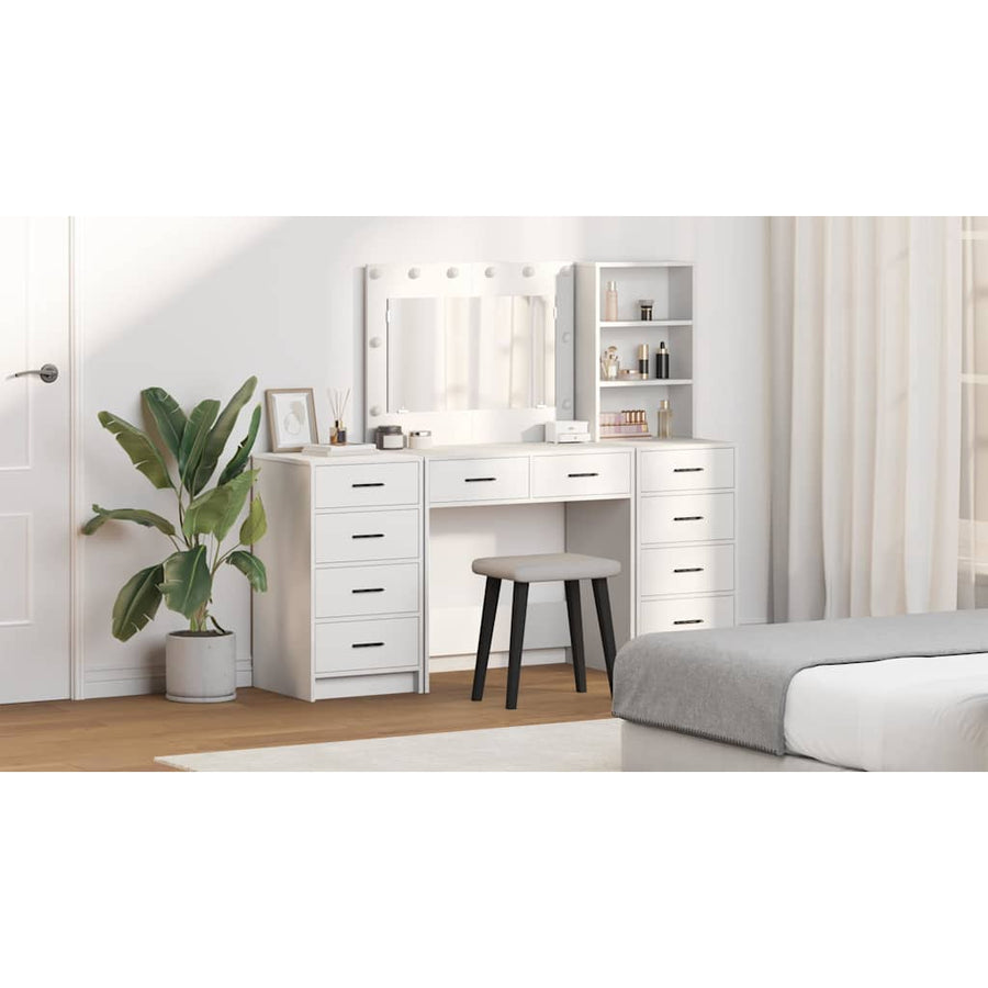 Dressing Table 3 pcs White 78,5 x 41 x 135 cm Engineered Wood