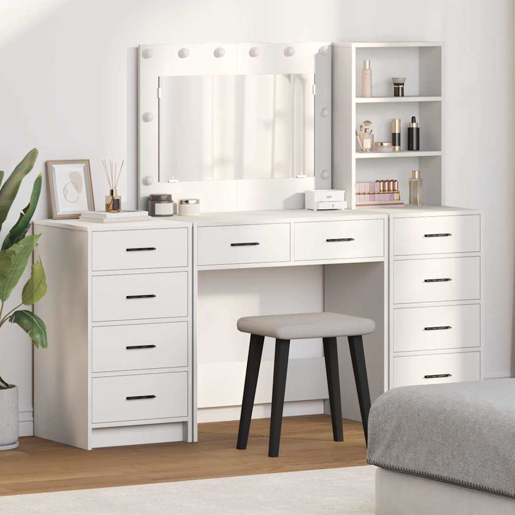 Dressing Table 3 pcs White 40 x 41 x 135 cm Engineered wood