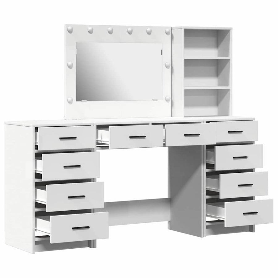 Dressing Table 3 pcs White 78,5 x 41 x 135 cm Engineered Wood