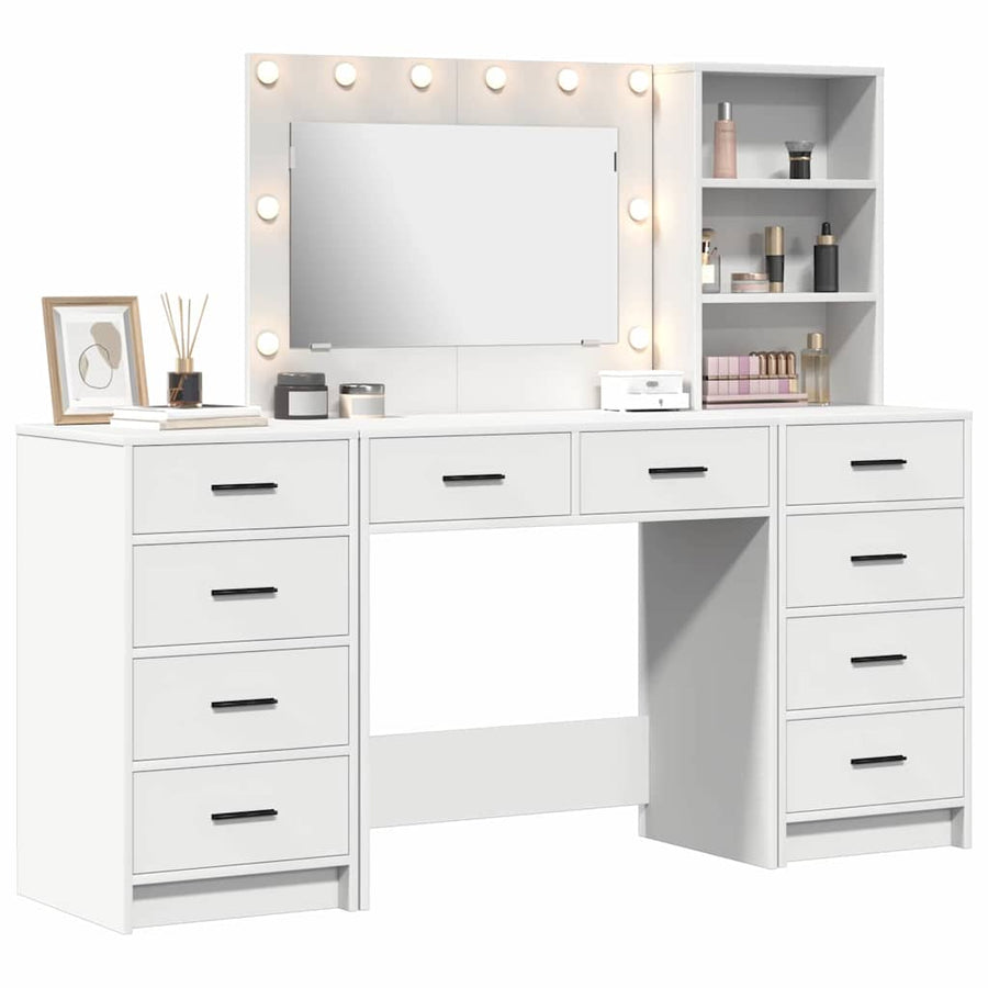 Dressing Table 3 pcs White 78,5 x 41 x 135 cm Engineered Wood