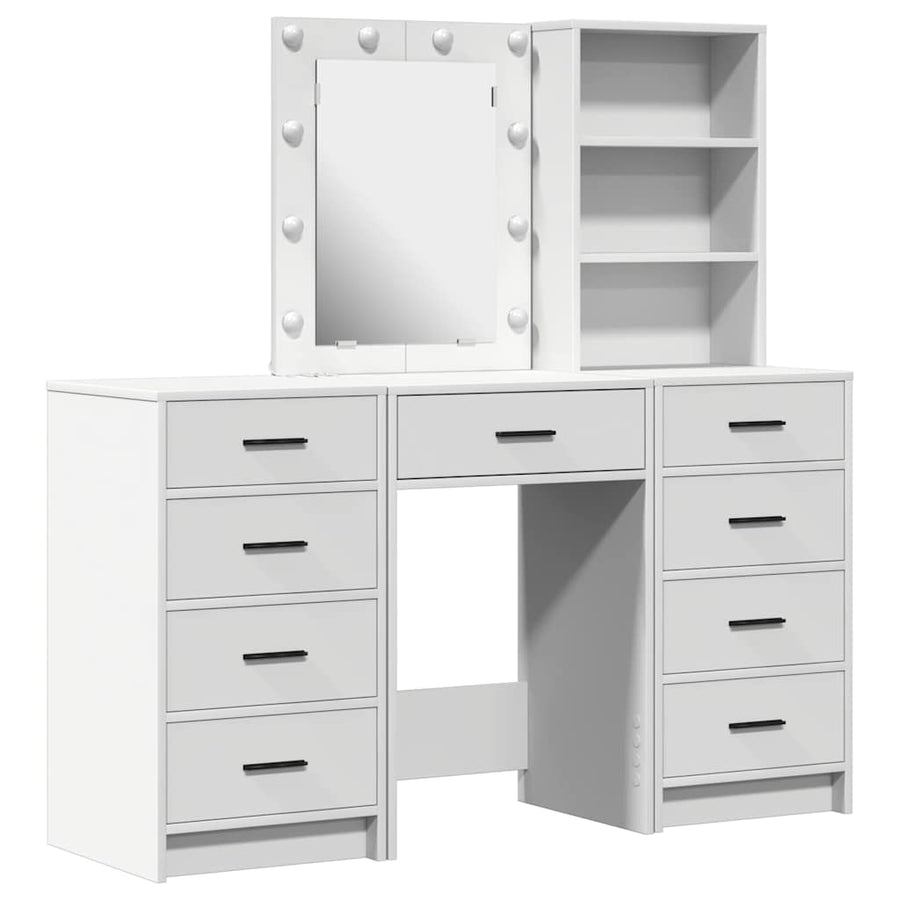 Dressing Table 3 pcs White 40 x 41 x 135 cm Engineered Wood