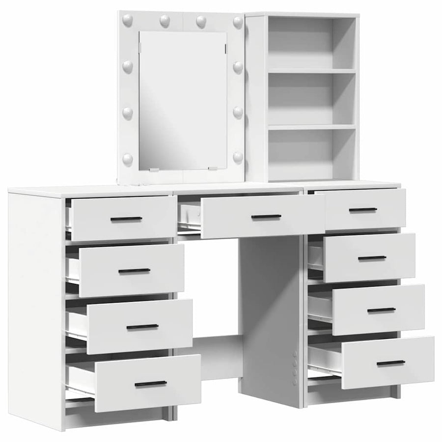 Dressing Table 3 pcs White 40 x 41 x 135 cm Engineered Wood