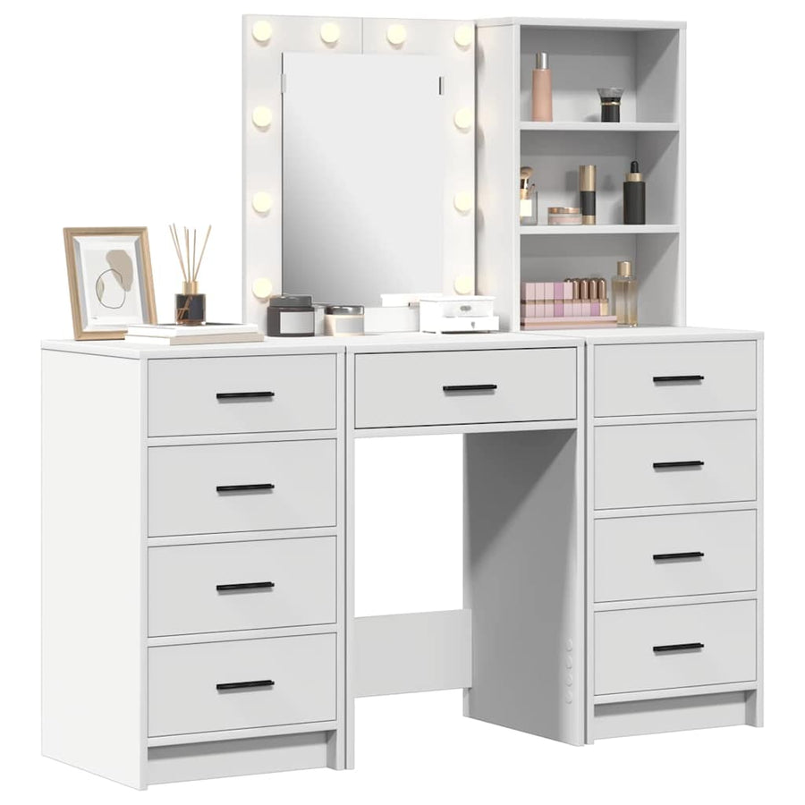 Dressing Table 3 pcs White 40 x 41 x 135 cm Engineered Wood