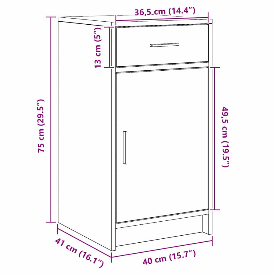 Dressing Table 2 pcs White 40 x 41 x 75 cm Engineered Wood