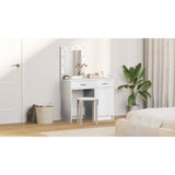 Dressing Table 2 pcs White 50 x 41 x 135 cm Engineered wood - Close-Up Angle