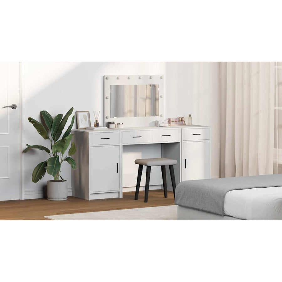 Dressing Table 3 pcs White 78,5 x 41 x 135 cm Engineered Wood