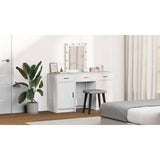 Dressing Table with Door White 50 x 41 x 135 cm Engineered Wood - Close-Up Angle