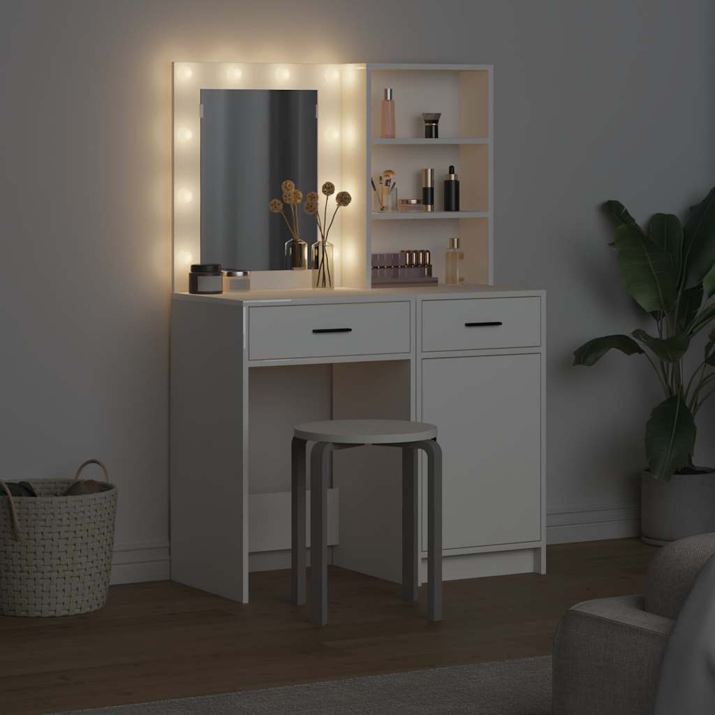 Dressing Table Set 2 pcs White 50 x 41 x 135 cm Engineered wood