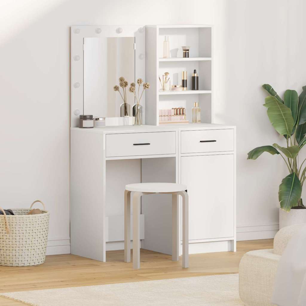 Dressing Table Set 2 pcs White 50 x 41 x 135 cm Engineered wood