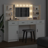 Dressing Table Set with Drawer 3 pcs White Engineered wood - Top-Down View