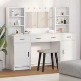 Dressing Table Set with Drawer 3 pcs White Engineered wood