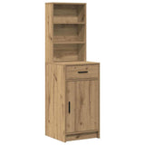 Dressing Table Set with LED 3 pcs Artisan Oak Engineered Wood