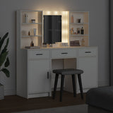 Dressing Table Set with Drawer 3 pcs White Engineered wood - Top-Down View