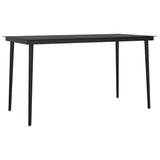 5 Piece Garden Dining Set with Cushions Black Poly Rattan Glass - Close-Up Angle