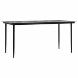 5 Piece Garden Dining Set with Cushions Black Poly Rattan Glass - Rear View