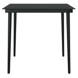 5 Piece Garden Dining Set with Cushions Black Poly Rattan Glass - Low Angle
