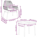 5 Piece Garden Dining Set with Cushions Black Poly Rattan Glass - Extra Image