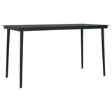 5 Piece Garden Dining Set with Cushions Black Poly Rattan Glass - Close-Up Angle