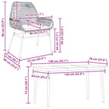 5 Piece Garden Dining Set with Cushions Black Poly Rattan Glass - Extra Image