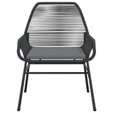 5 Piece Garden Dining Set with Cushions Black Poly Rattan Glass - 45-Degree Angle