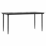 5 Piece Garden Dining Set with Cushions Black Poly Rattan Glass - Close-Up Angle