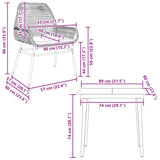 3 Piece Garden Dining Set with Cushions Brown Poly Rattan Glass - Extra Image