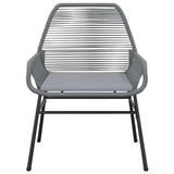 5 Piece Garden Dining Set with Cushions Grey Poly Rattan Glass - 45-Degree Angle
