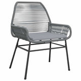 5 Piece Garden Dining Set with Cushions Grey Poly Rattan Glass - Top-Down View