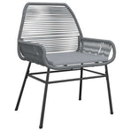 5 Piece Garden Dining Set with Cushions Grey Poly Rattan Glass