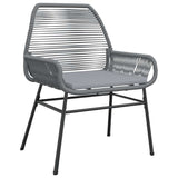 5 Piece Garden Dining Set with Cushions Grey Poly Rattan Glass - Top-Down View