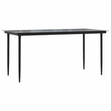 7 Piece Garden Dining Set with Cushions Grey Poly Rattan Glass - Close-Up Angle