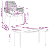 7 Piece Garden Dining Set with Cushions Grey Poly Rattan Glass - Extra Image