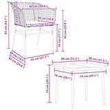 5 Piece Garden Dining Set with Cushions Black Poly Rattan Glass